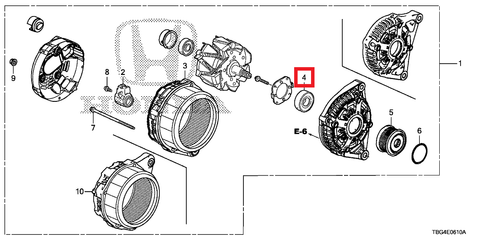 Honda OEM Alternator Front Bearing | 2016-2021 Honda Civic 1.5T/Si (31112-5X6-J01)