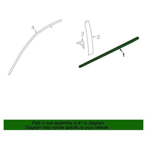 Honda OEM Front Door Window Bottom Molding - Passenger Side | 17-21 Honda Civic Hatch (72410-TEA-T01)