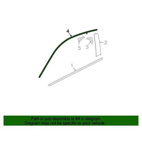 Honda OEM Front Door Window Top Molding - Passenger Side | 16-21 Honda Civic Coupe (72425-TBG-A01)