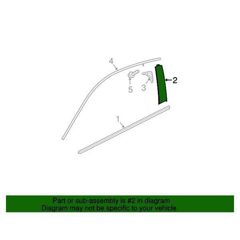 Honda OEM Front Door Window Side Garnish - Passenger Side | 16-21 Honda Civic Coupe (72430-TBG-A01)
