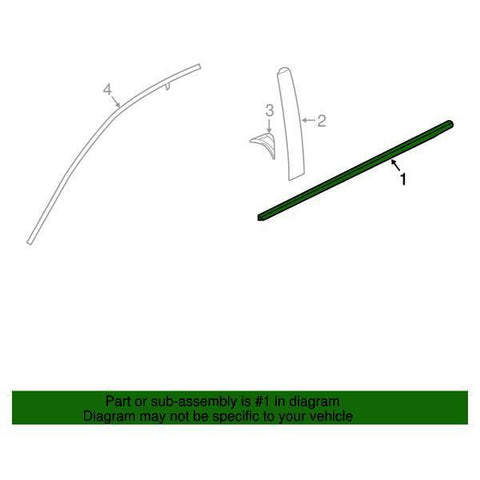 Honda OEM Front Door Window Bottom Molding - Driver Side | 16-21 Honda Civic Sedan (72450-TBA-A01)