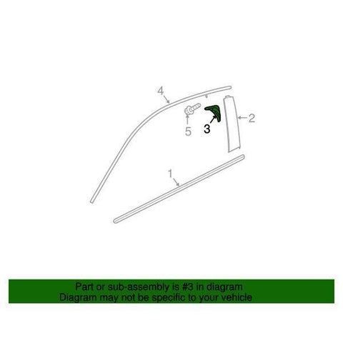 Honda OEM Front Door Window Corner Garnish - Passenger Side | 16-21 Honda Civic Coupe (72456-TBG-A01)