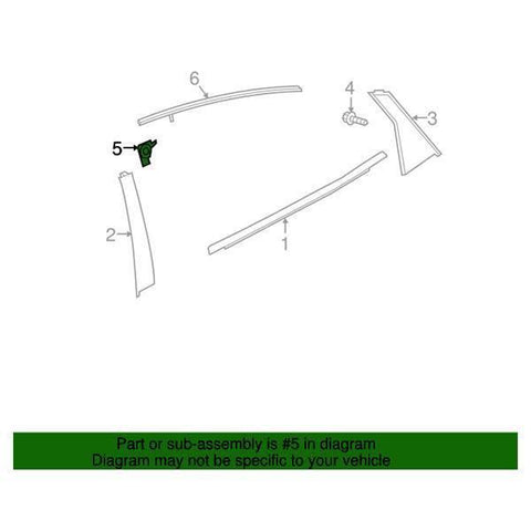Honda OEM Rear Door Window Corner Garnish - Passenger Side | 16-21 Honda Civic Sedan (72457-TBA-A01)