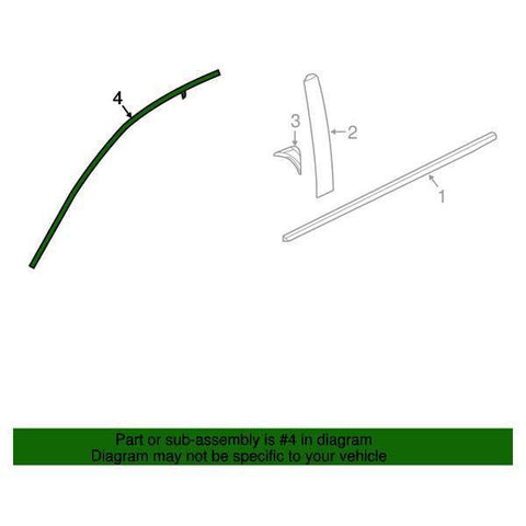 Honda OEM Front Door Window Top Molding - Driver Side | 16-21 Honda Civic Sedan/Hatch (72465-TBA-A01)