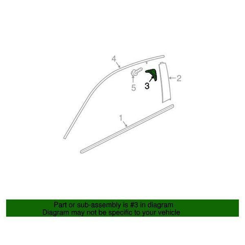 Honda OEM Front Door Window Corner Garnish - Driver Side | 16-21 Honda Civic Coupe (72496-TBG-A01)