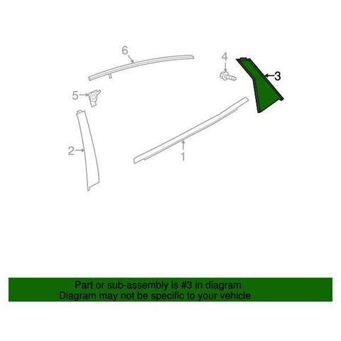 Honda OEM Rear Door Window Quarter Garnish - Driver Side | 16-21 Honda Civic Sedan (72761-TBA-A01)