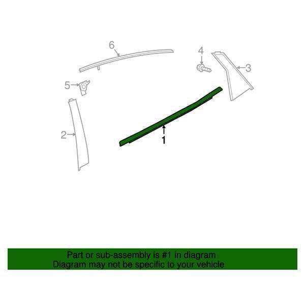Honda OEM Rear Door Window Bottom Molding - Passenger Side | 16-21