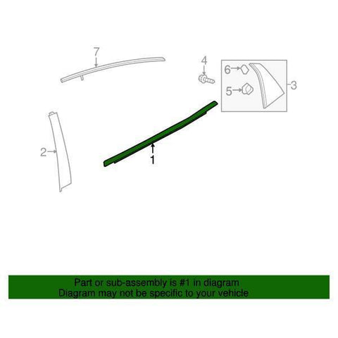 Honda OEM Rear Door Window Bottom Molding - Passenger Side | 17-21 Honda Civic Hatch (72910-TGG-A01)