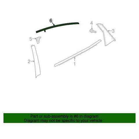 Honda OEM Rear Door Window Top Molding - Passenger Side | 16-21 Honda Civic Sedan (72925-TBA-A01)