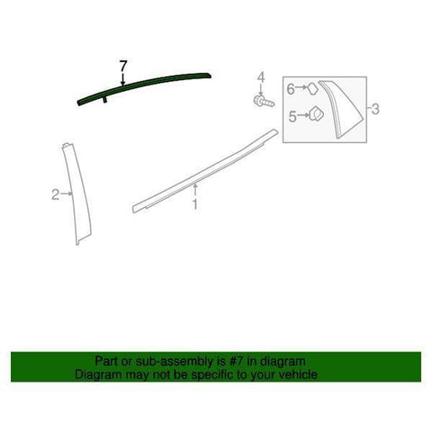 Honda OEM Rear Door Window Top Molding - Passenger Side | 17-21 Honda Civic Sport/Type-R (72925-TGG-A11)