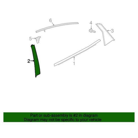 Honda OEM Rear Door Window Side Garnish - Passenger Side | 16-21 Honda Civic Sedan (72930-TBA-A01)