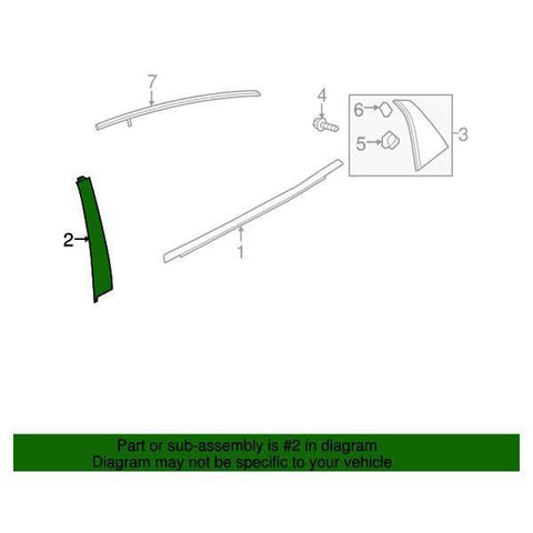 Honda OEM Rear Door Window Side Garnish - Passenger Side | 17-21 Honda Civic Hatch (72930-TED-T01)