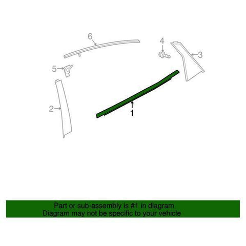 Honda OEM Rear Door Window Bottom Molding - Driver Side | 16-21 Honda Civic Sedan (72950-TBA-A01)