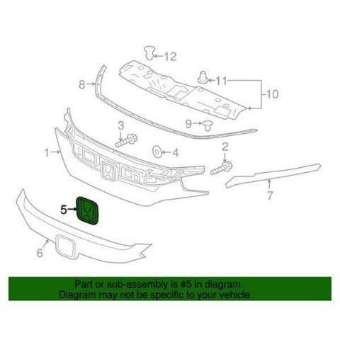 Honda OEM Front Grille 'H' Emblem | 2016-2021 Honda Civic (75700-TBA-A00)