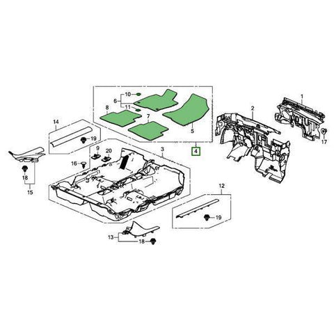 Honda OEM Deep Black Floor Mat Set | 2016-2021 Honda Civic Sedan (83600-TBA-A01ZA)