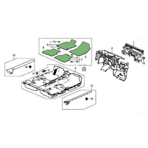 Honda OEM Deep Black Floor Mat Set | 2016-2021 Honda Civic Coupe (83600-TBG-A01ZA)