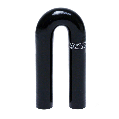 HPS 3/4" 4-ply Reinforced Silicone 180 Degree U Elbow Coupler Hose | Universal (HTSEC180-075-BLK)