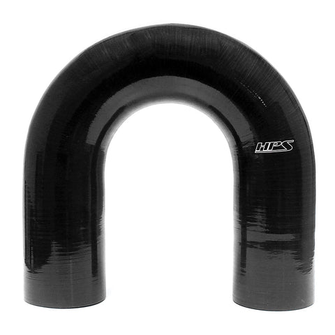 HPS 2-3/4" 4-ply Reinforced Silicone 180 Degree U Elbow Coupler Hose | Universal (HTSEC180-275-BLK)