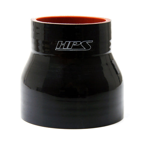 HPS 3/8" - 1/2" 4-ply Reinforced Silicone Straight Coupler Hose | Universal (HTSR-038-050-L4-BLK)