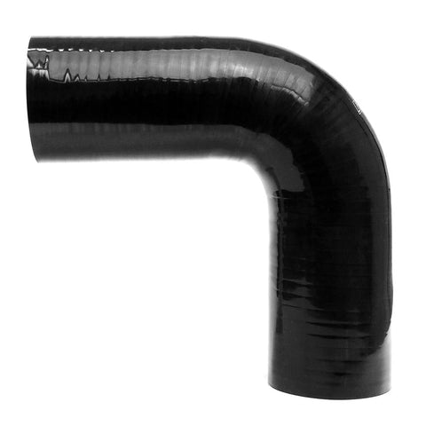 HPS 1-3/16" 4-ply Reinforced Silicone 90 Degree Elbow Hose | Universal (HTSEC90-118-BLK)