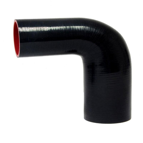 HPS 3" - 4-1/4" 4-ply Silicone 90 Degree Reducer Hose | Universal (HTSER90-300-425-BLK)