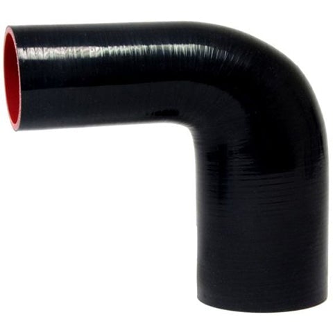 HPS 2.25" - 2.75" ID Reinforced Silicone 90 Degree Elbow Reducer Hose (HTSER90-225-275-BLK)
