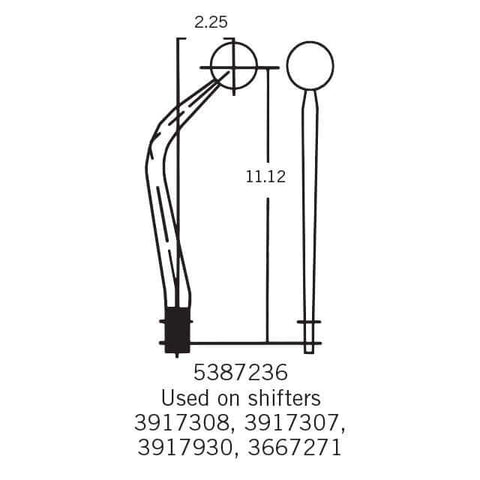 Hurst Competition/Plus Shifter Stick - 11.12" Tall x 2.25" Setback (5387236)