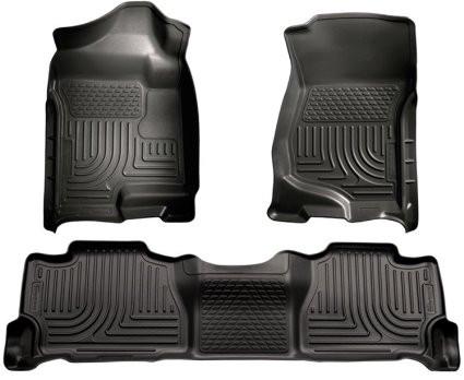2007-2013 GM Escalade ESV/Avalanche/Suburban WeatherBeater Black Front/2nd Row Floor Liners by Husky Liners (98261) - Modern Automotive Performance
