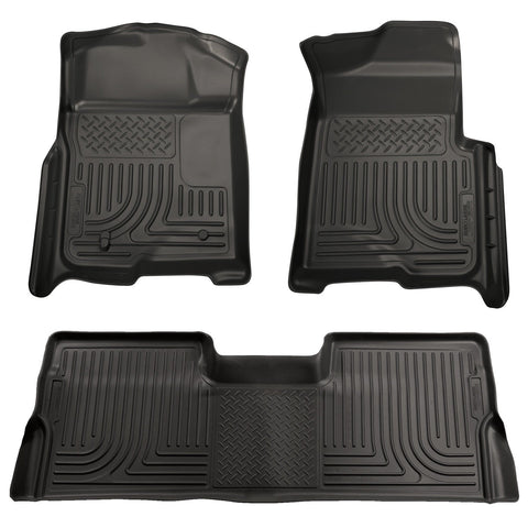 2009-2012 Honda Pilot (All) WeatherBeater Combo Black Floor Liners (One Piece for 2nd Row) by Husky Liners (98421) - Modern Automotive Performance
