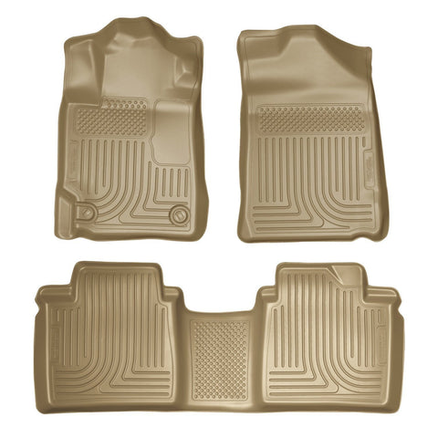2007-2011 Toyota Camry (All) WeatherBeater Combo Tan Floor Liners (One Piece for 2nd Row) by Husky Liners (98513) - Modern Automotive Performance
