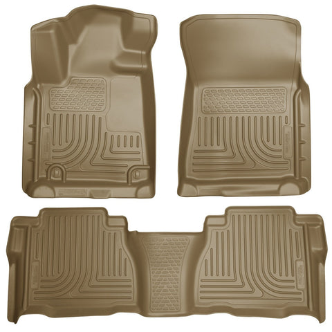 2012 Toyota Tundra Double/CrewMax Cab WeatherBeater Combo Tan Floor Liners by Husky Liners (98583) - Modern Automotive Performance
