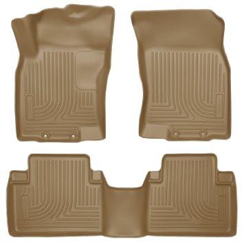 2014 Nissan Rogue WeatherBeater Front & Second Row Tan Floor Liners by Husky Liners (98673)