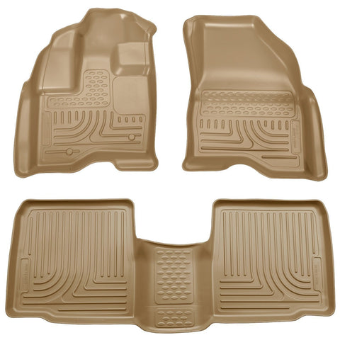 2010-2013 Ford Taurus WeatherBeater Combo Tan Floor Liners by Husky Liners (98703) - Modern Automotive Performance
