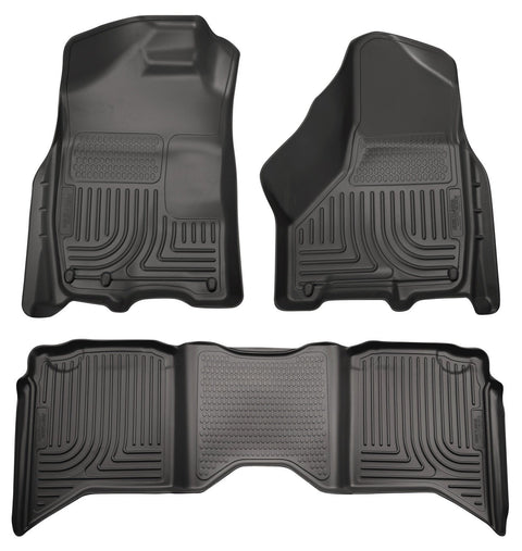 2012 Dodge Ram 1500/2500/3500 Crew Cab WeatherBeater Combo Black Floor Liners by Husky Liners (99001) - Modern Automotive Performance
