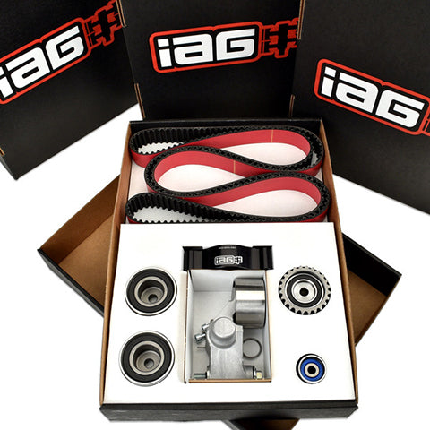 IAG Timing Belt Kit with IAG Red Racing Belt | 2002-2014 Subaru WRX, 2004-2021 Subaru WRX STI, and 2005-2012 Subaru Legacy (IAG-ENG-5131RD)
