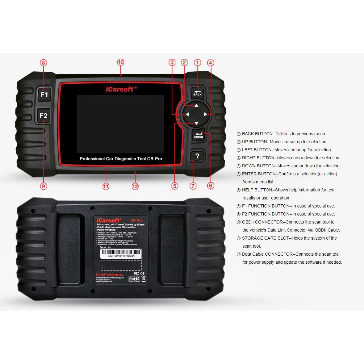 iCarsoft CR Pro Multi-System Professional Diagnostic Tool (CR Pro) –  MAPerformance