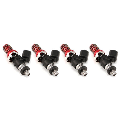 Injector Dynamics ID1050 Injectors- 11mm Top Adapter Red- Denso Lower Cushions Set Of 4 (1050.19.01.48.11.4)