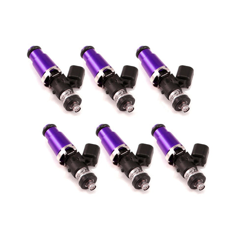 Injector Dynamics ID1050X Injectors 14mm Purple Adaptor Tops Denso Lower Set of 6 (1050.60.14.D.6)