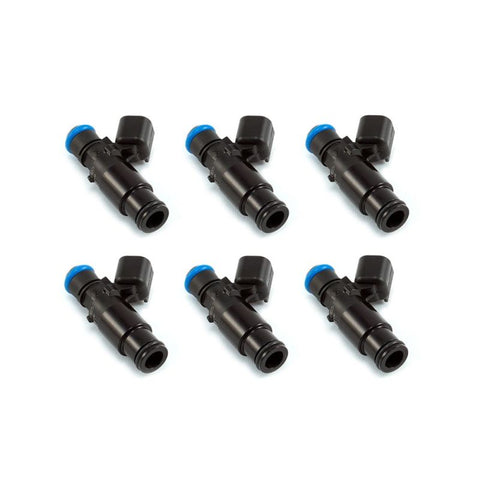 Injector Dynamics 2600-XDS Injectors - 48mm Length - 14mm Top - 14mm Bottom Adapter Set of 6 (2600.48.14.14B.6)