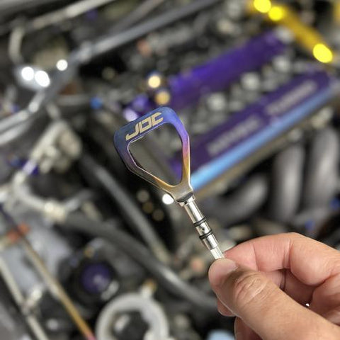 JD Customs Titanium Oil Dipstick Handle | 2002-2006 Mitsubishi Evo 7/8/9 and 2009-2015 Mitsubishi Evo X (JDC-TI-ODS-FULL)