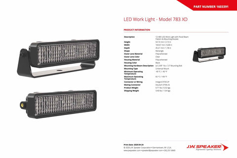 JW Speaker: 783F-12/48V Worklamp - Flood Beam (1603391)