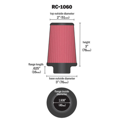 Universal Chrome Filter by K&N (RC-1060)