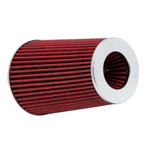 K&N 4in Flange ID x 1.125in Flange Length x 9.5in Red Chrome Round Tapered Universal Air Filter (RG-1002RD)