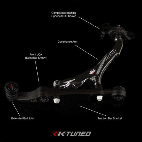 K-Tuned Compliance Arm Kit | 92-00 Honda Civic EG/EK & 94-01 Acura Integra DC (KTD-FLR-C92)