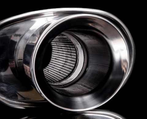 K-Tuned Polished Muffler - 19" Length/2.5" In/4.0" Out (KTD-MFS-25S)