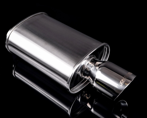 K-Tuned Polished Muffler - 19" Length/2.5" In/4.0" Out (KTD-MFS-25S)
