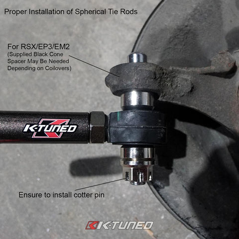 K-Tuned Spherical Tie Rods | 01-05 Honda Civic ES1/EM2/EP3 & 02-06 Acura RSX DC5 (KTD-TRO-RCE)