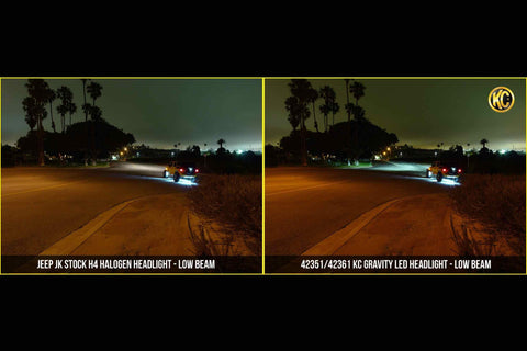 KC HiLites Gravity 7in LED Headlight - Set / H4 | Jeep Wrangler TJ: 1997-2006 (KC42361)