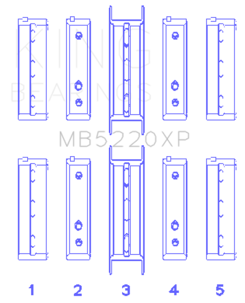King .025 Performance Main Bearing Set | 1998 - 2002 Subaru Forester & 2012 - 2016 Subaru Impreza (MB5220XP.026)