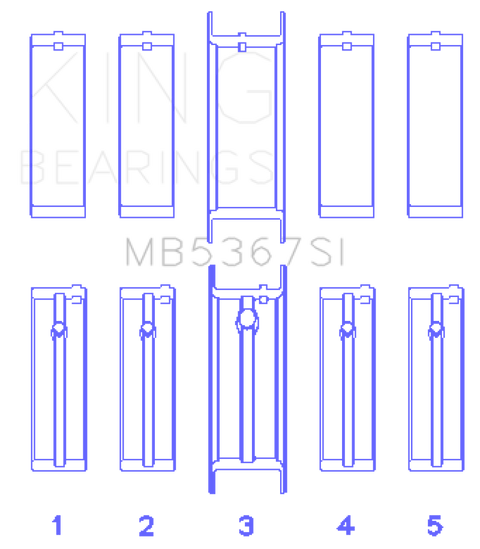 King 0.25 Oversized Main Bearing Set | Multiple Fitments (MB5367SI0.25)